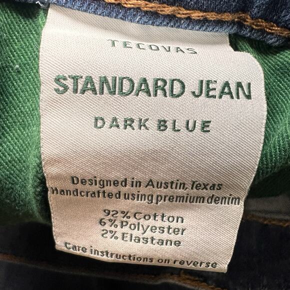 Tecovas Jeans Mens Size 36x34 Dark Wash Blue Standard Fit Denim Cowboy Rancher - Picture 9 of 14